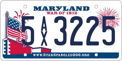 MD license plate 5AX3225