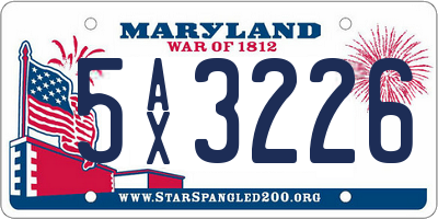 MD license plate 5AX3226