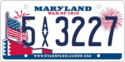 MD license plate 5AX3227