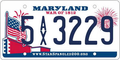 MD license plate 5AX3229