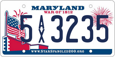 MD license plate 5AX3235