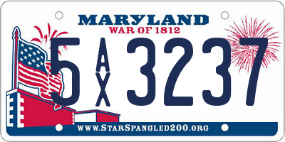 MD license plate 5AX3237