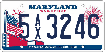 MD license plate 5AX3246