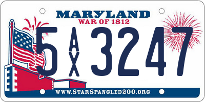 MD license plate 5AX3247