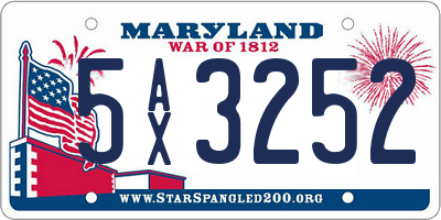 MD license plate 5AX3252