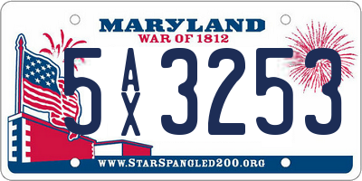 MD license plate 5AX3253