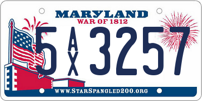 MD license plate 5AX3257