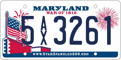 MD license plate 5AX3261