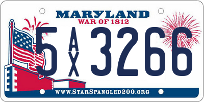 MD license plate 5AX3266