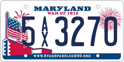 MD license plate 5AX3270