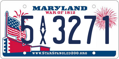 MD license plate 5AX3271