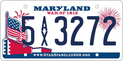 MD license plate 5AX3272