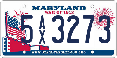 MD license plate 5AX3273
