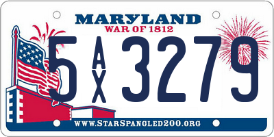 MD license plate 5AX3279