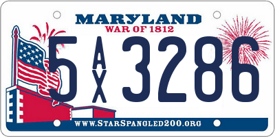 MD license plate 5AX3286