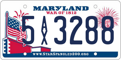 MD license plate 5AX3288