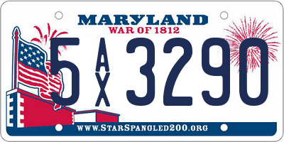 MD license plate 5AX3290