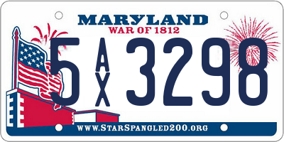 MD license plate 5AX3298