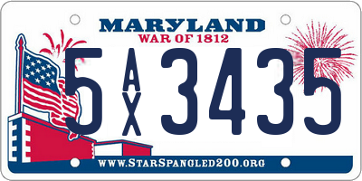 MD license plate 5AX3435