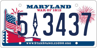 MD license plate 5AX3437