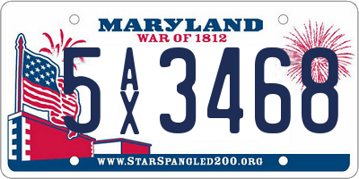 MD license plate 5AX3468