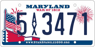 MD license plate 5AX3471