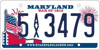 MD license plate 5AX3479