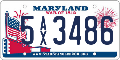 MD license plate 5AX3486