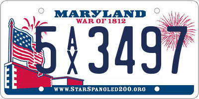 MD license plate 5AX3497