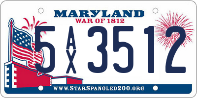 MD license plate 5AX3512