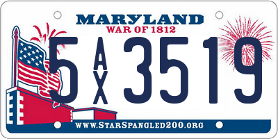 MD license plate 5AX3519