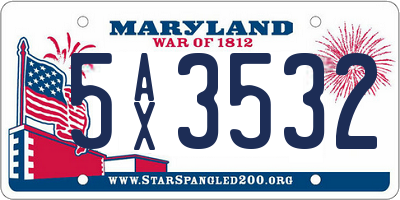 MD license plate 5AX3532