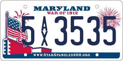MD license plate 5AX3535