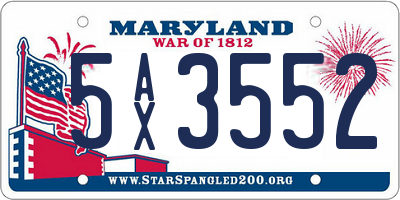 MD license plate 5AX3552