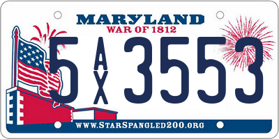 MD license plate 5AX3553