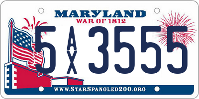 MD license plate 5AX3555