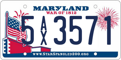 MD license plate 5AX3571