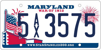 MD license plate 5AX3575