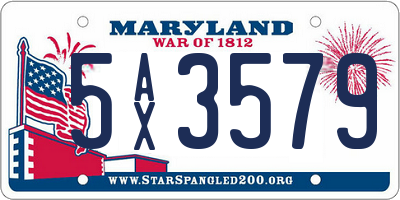 MD license plate 5AX3579