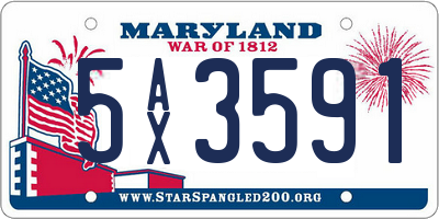 MD license plate 5AX3591