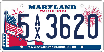 MD license plate 5AX3620