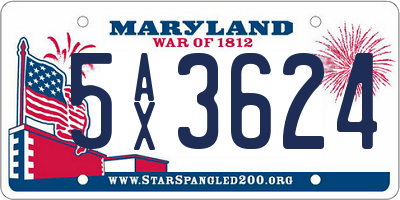 MD license plate 5AX3624