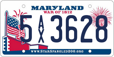 MD license plate 5AX3628