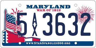 MD license plate 5AX3632
