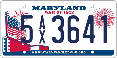 MD license plate 5AX3641
