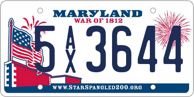MD license plate 5AX3644