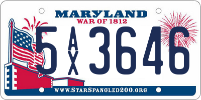 MD license plate 5AX3646
