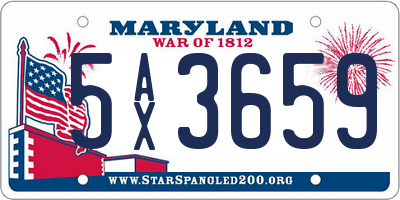 MD license plate 5AX3659