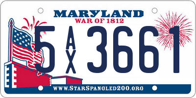 MD license plate 5AX3661