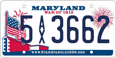 MD license plate 5AX3662